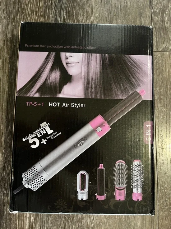 New! HOT Air Styler 5-in-1 Pink and Silver Hair Tool - Picture 1 of 3